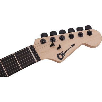 Charvel E-Gitarre, Pro-Mod San Dimas Style 1 HSS FR E Sassafras Satin Black - E-Gitarre