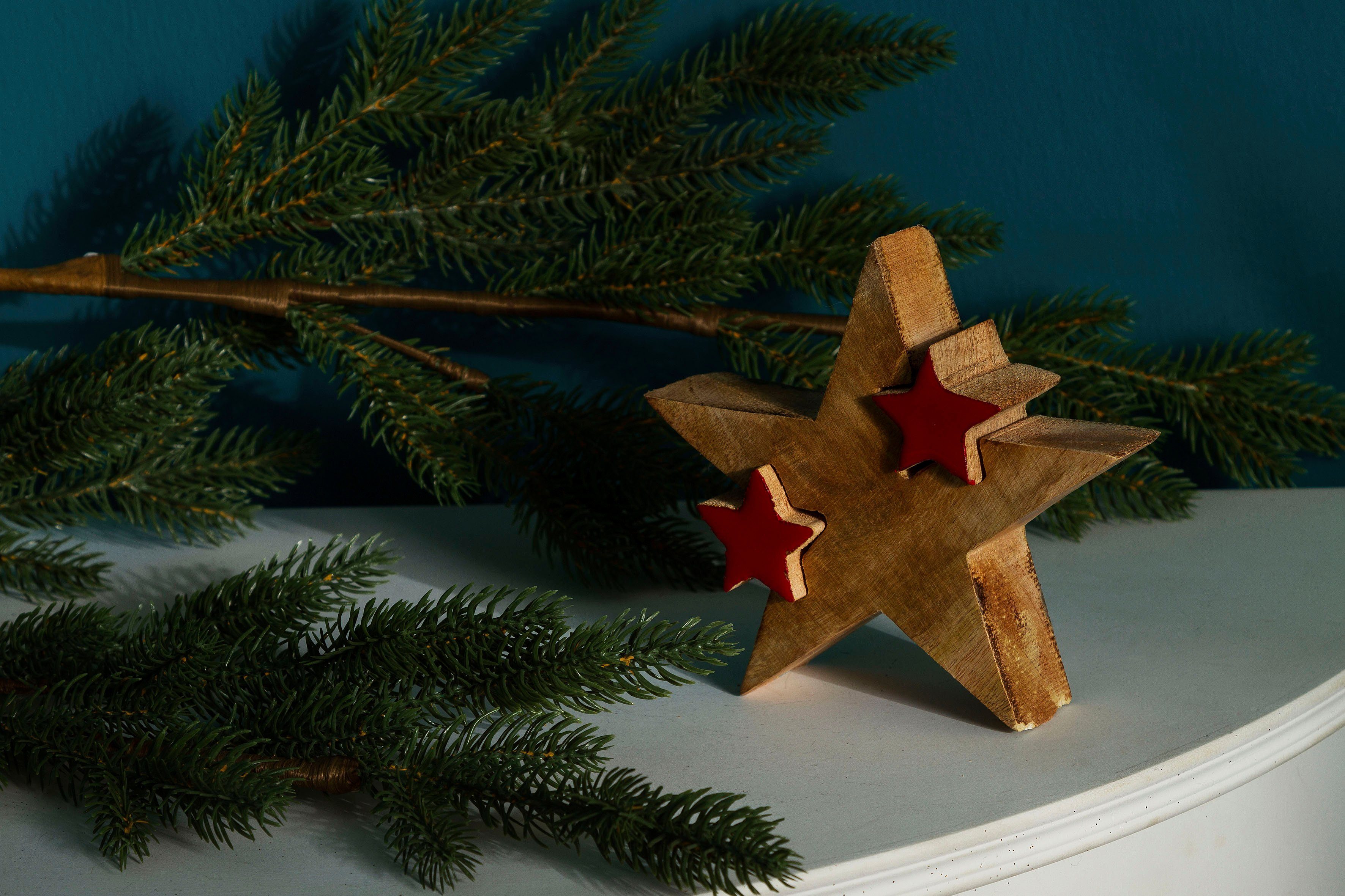 cm mit Möbel 14 Stern, St., Höhe kleinen Weihnachtsdeko ca. Dekostern Puzzle Sternen, Holz, Deko Weihnachtsstern, 2 & Accessoires Myflair aus Star,