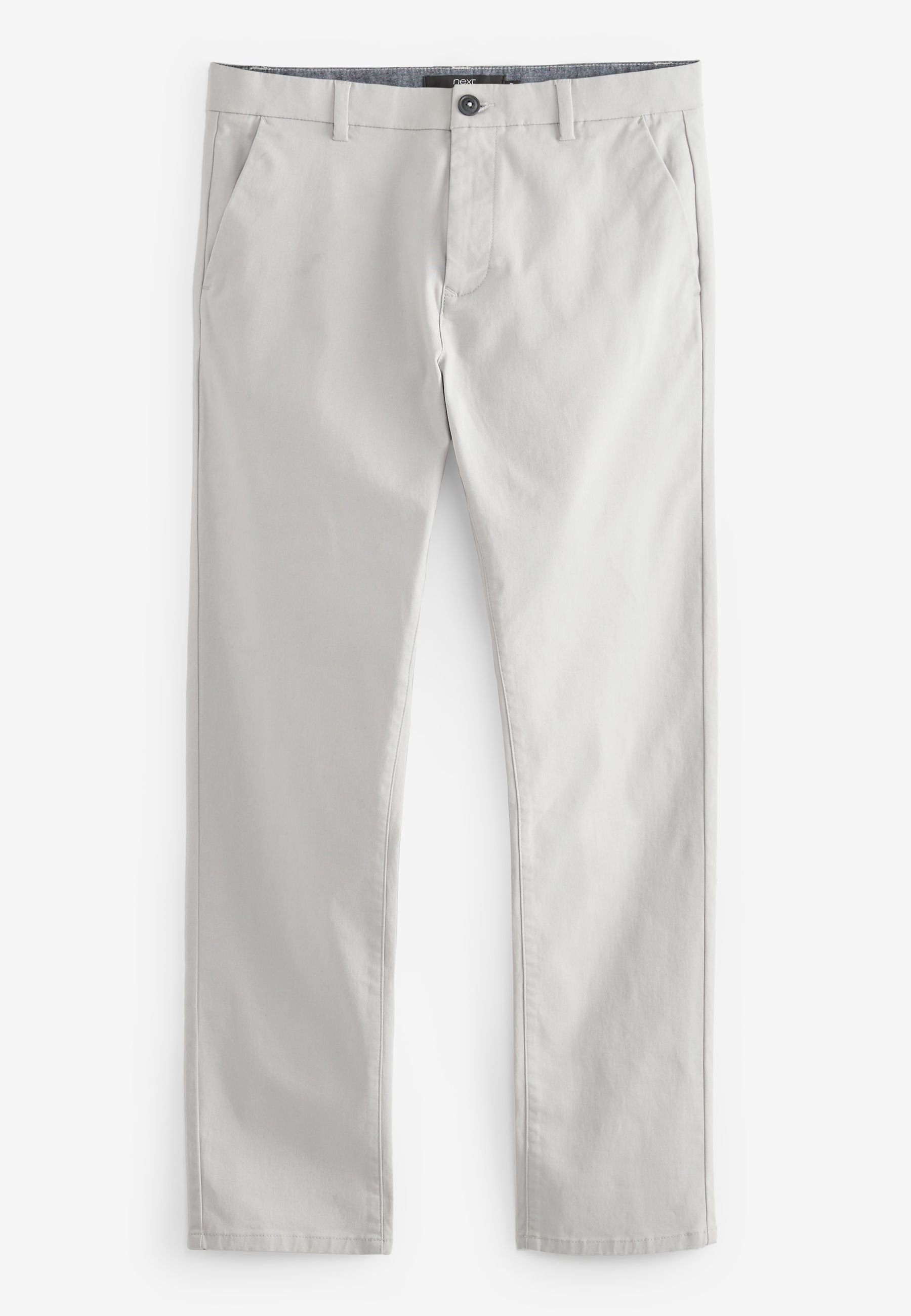 Next Chinohose Relaxed Fit Stretch-Chinohose (1-tlg) Light Grey