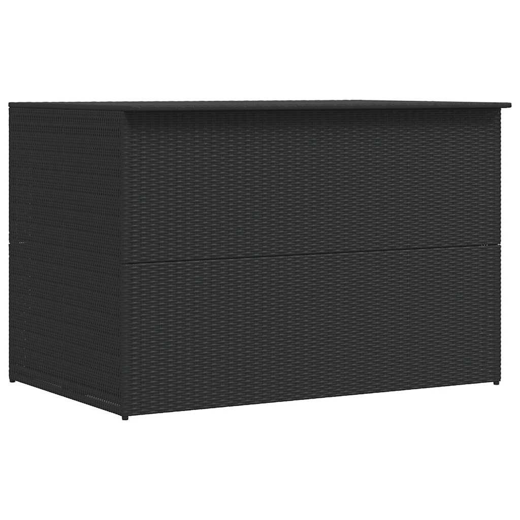 furnicato Gartenbox Schwarz 150 x 100 x 100 cm aus PE-Rattan, Witterungsbeständige Kissenbox mit PE-Innenfutter und Stahlrahmen