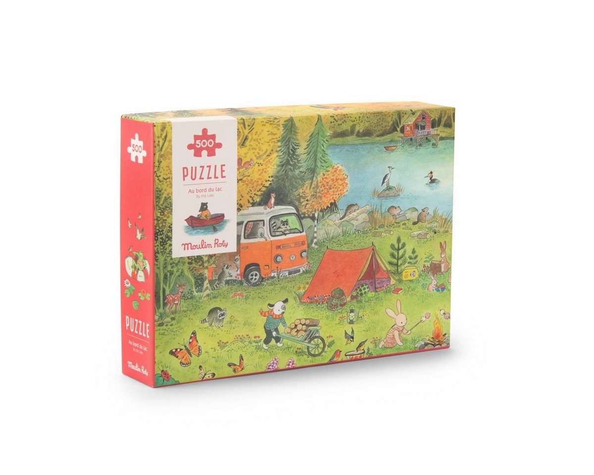 Moulin Roty Puzzle Puzzle Im Urlaub (500 Teile) Kinderpuzzle für Kinder mit Motiv Urlaub, 500 Puzzleteile, Kinderpuzzle