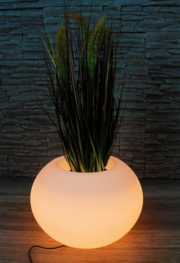Arnusa Blumentopf beleuchteter Blumenkübel RGB Leucht Vase Akku Pflanzkübel, 35x24 cm kabellos oder mit Netzteil nutzbar