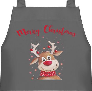 Shirtracer Kochschürze Merry Christmas Rentier, (1-tlg), Weihnachtsschürze Erwachsene