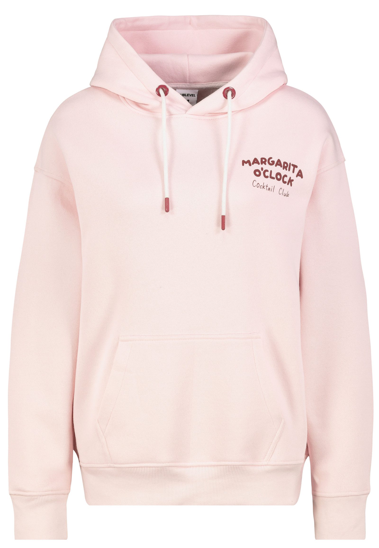 SUBLEVEL Hoodie mit Margarita O'Clock Aufdruck, Kängurutasche Sweat Motiv günstig online kaufen