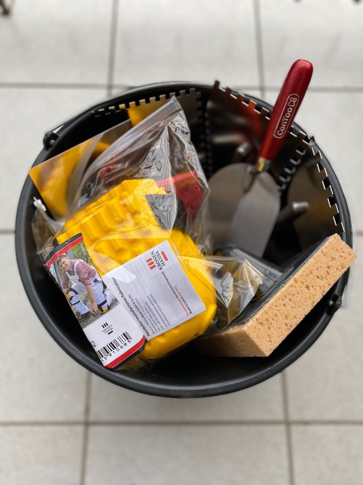 ConToo Fliesenspachtel Fliesenlegerset Fugbox 9-teilig Handwerkerset - CT02_9 GELB