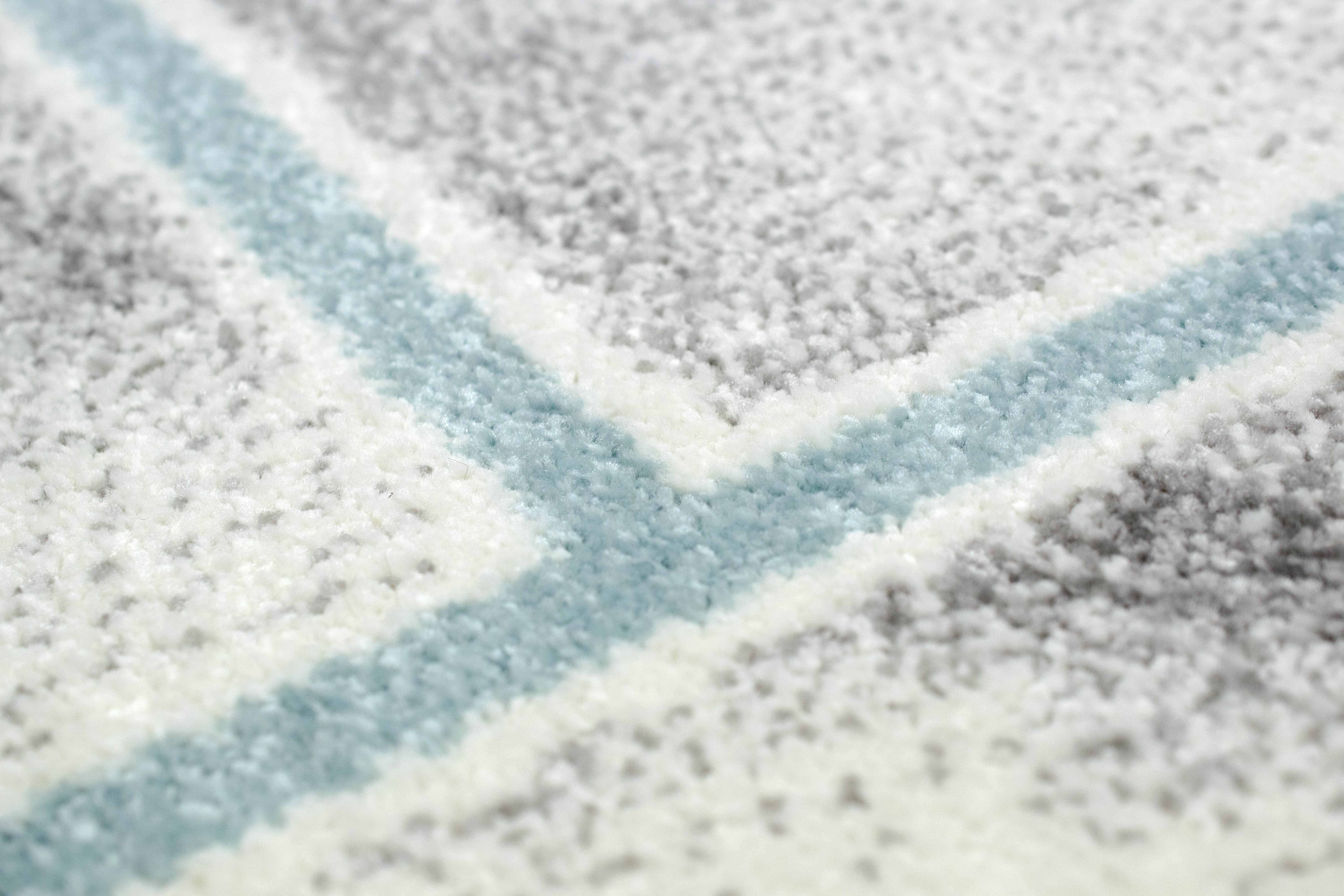 Carpetia Teppich Teppich Marmor Design Wohnzimmer Flur blau grau creme - pflegeleicht, rechteckig, Höhe: 9 mm – Bild 4 von 5