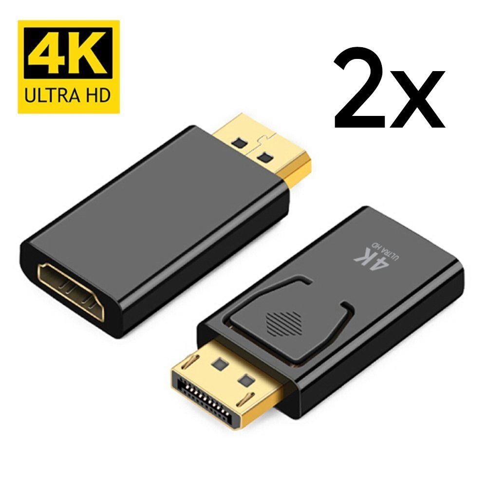 TradeNation DisplayPort Stecker auf HDMI Buchse DP auf HDMI Adapter Konverter 4K Audio-Adapter DisplayPort zu HDMI, 4k@30Hz