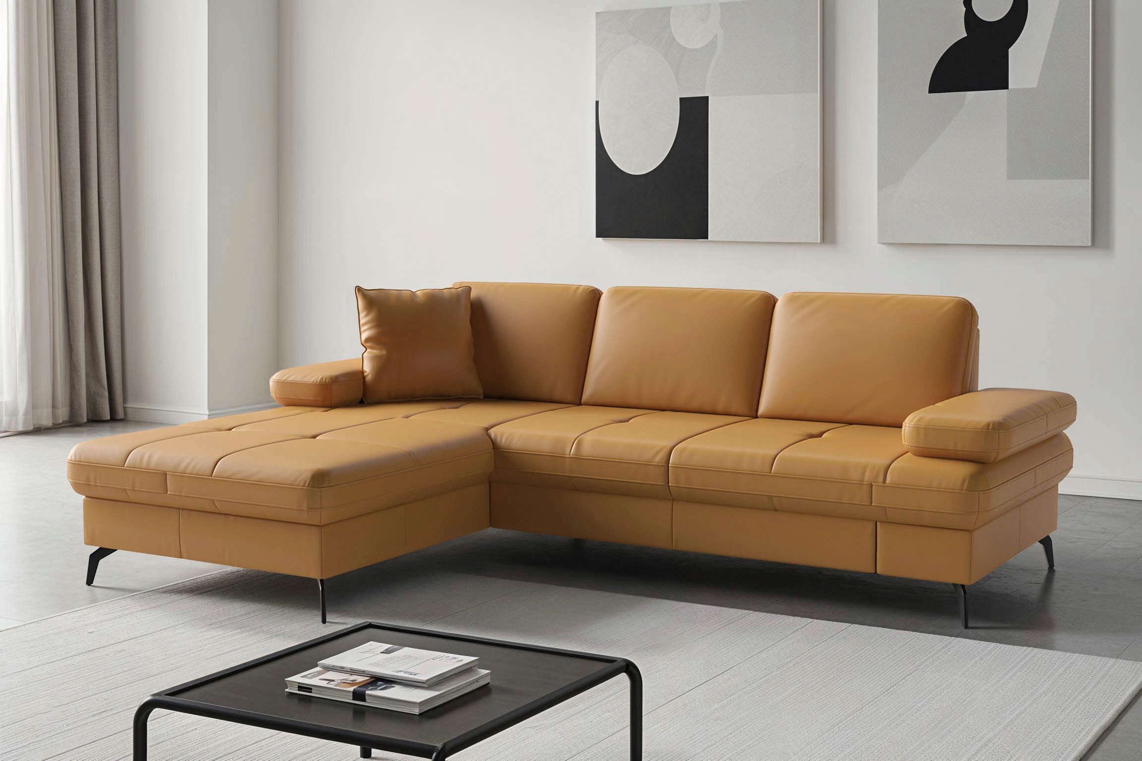 sit&more Ecksofa Morris Jubi, Recamiere, Breite 247 cm, mit Armteilfunktion, wahlweise mit Schlaffunktion