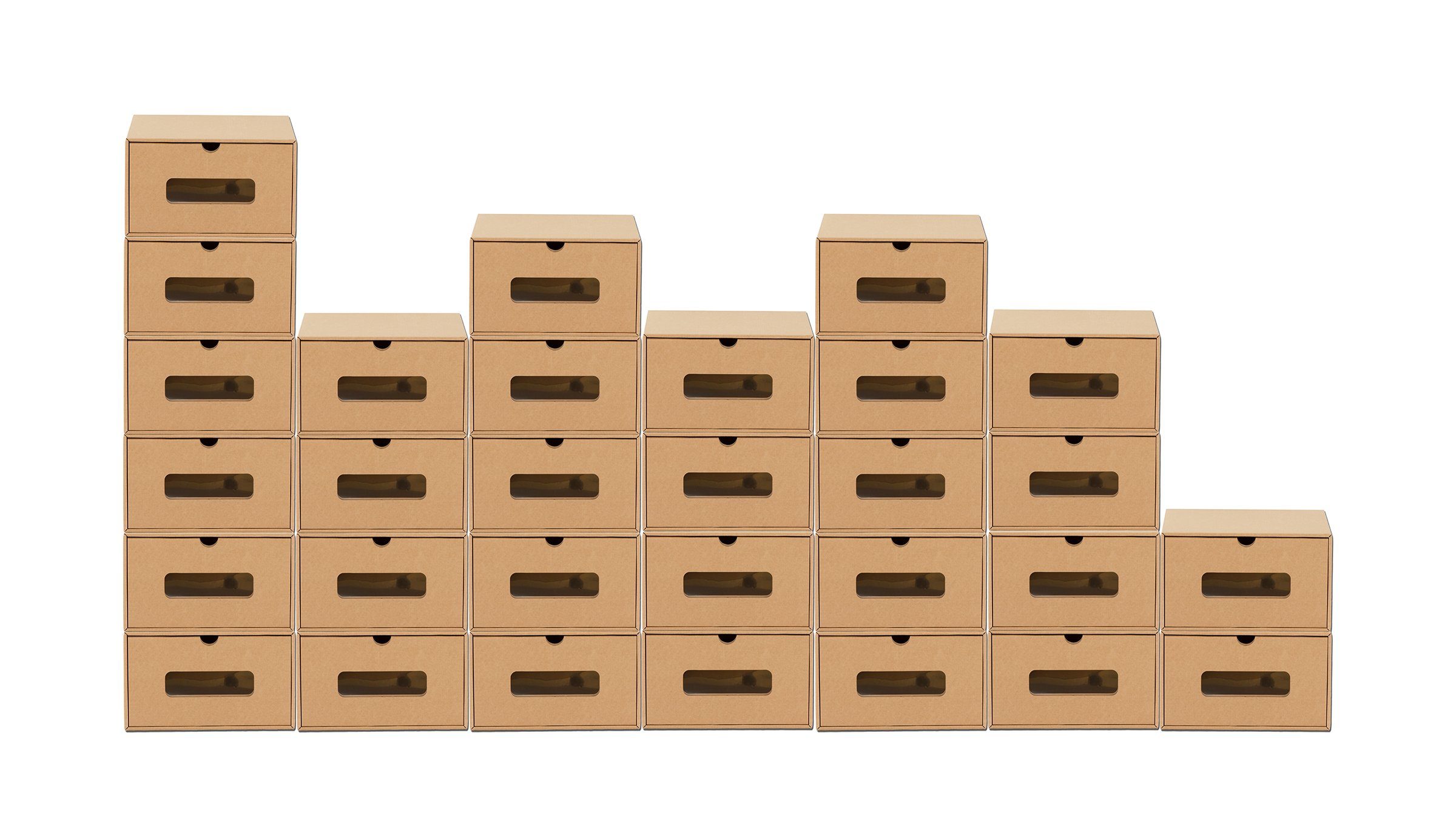 BigDean Schuhbox 30 Boxen mit Sichtfenster & Schublade Schuhe Spielzeug Werkzeug etc. (30 St)
