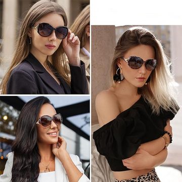 Fivejoy Sonnenbrille Sonnenbrill Damen Polarisiert Trendy Groß Übergroße Klassische Vintage (1-St) Oversize Sonnenbrille Frauen mit 100% UV400 Schutz