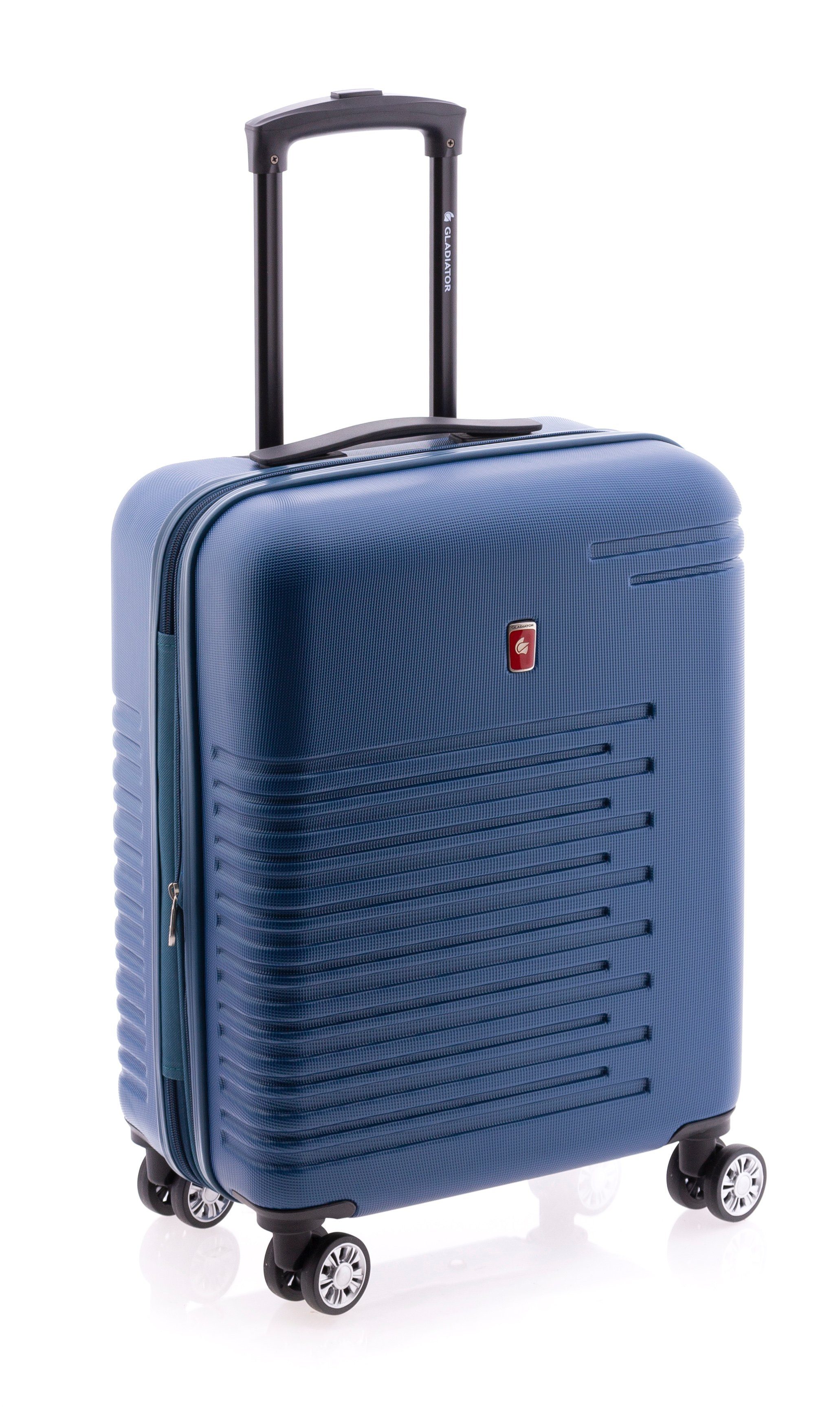 GLADIATOR Handgepäck-Trolley - Koffer 55 cm, 4 Rollen, Dehnfalte, TSA, div. Farben blau