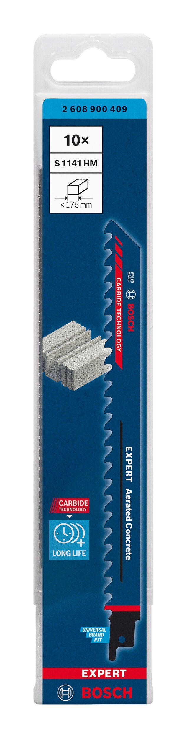 HM 1141 for AeratedConcrete S Säbelsägeblatt Stück), 10er-Pack Aerated BOSCH (10 Expert Concrete Expert - Endurance