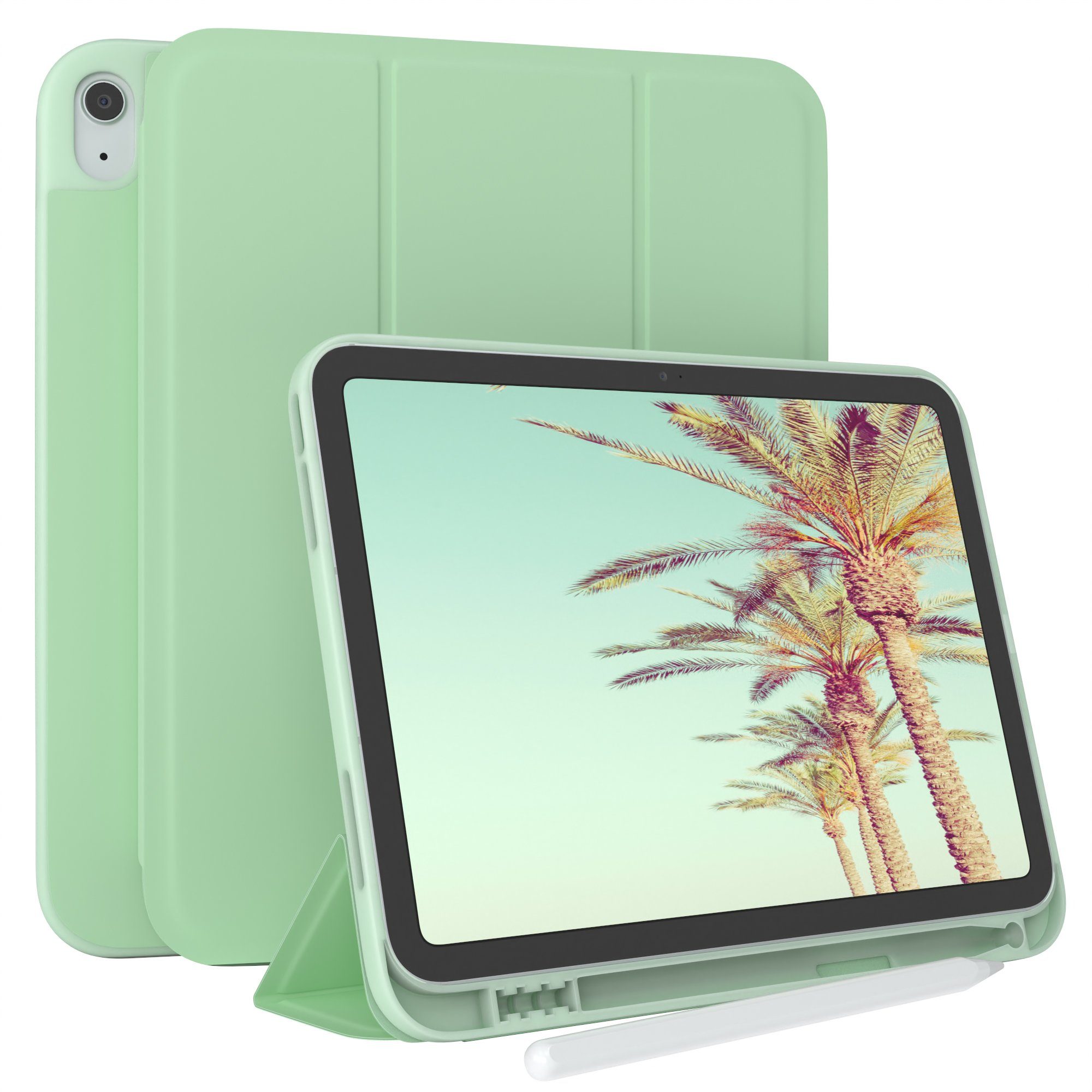 EAZY CASE Tablet-Hülle Penholder Smartcase für Apple iPad 2025 (11. Gen) 11 Zoll, Klapptasche Anti-Kratz Smartcase Standfunktion Tabletcase Mint Grün