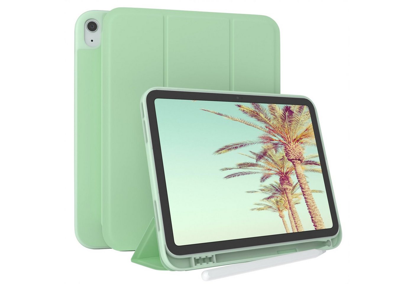EAZY CASE Tablet-Hülle Penholder Smartcase für Apple iPad 2025 (11. Gen) 11 Zoll, Klapptasche Anti-Kratz Smartcase Standfunktion Tabletcase Mint Grün