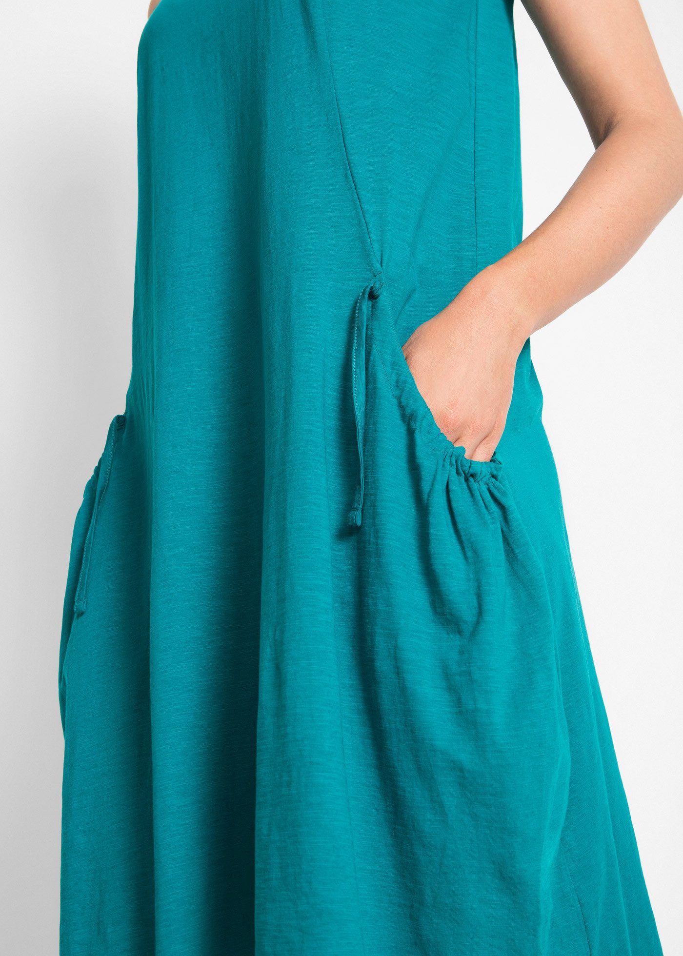 bonprix Jerseykleid für den Alltag, ärmellos, aus Baumwolle, in A-Linie, mit Taschen – Bild 5 von 5