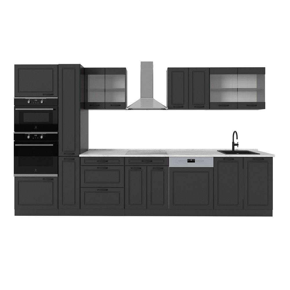 Vicco Küchenzeile R-Line, Anthrazit Landhaus/Anthrazit, 350 günstig online kaufen
