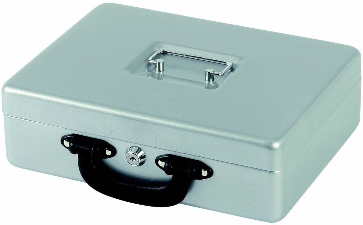 Geldkassette Geldkassette 30x24,5x9,3cm mit Zähleinsatz silber