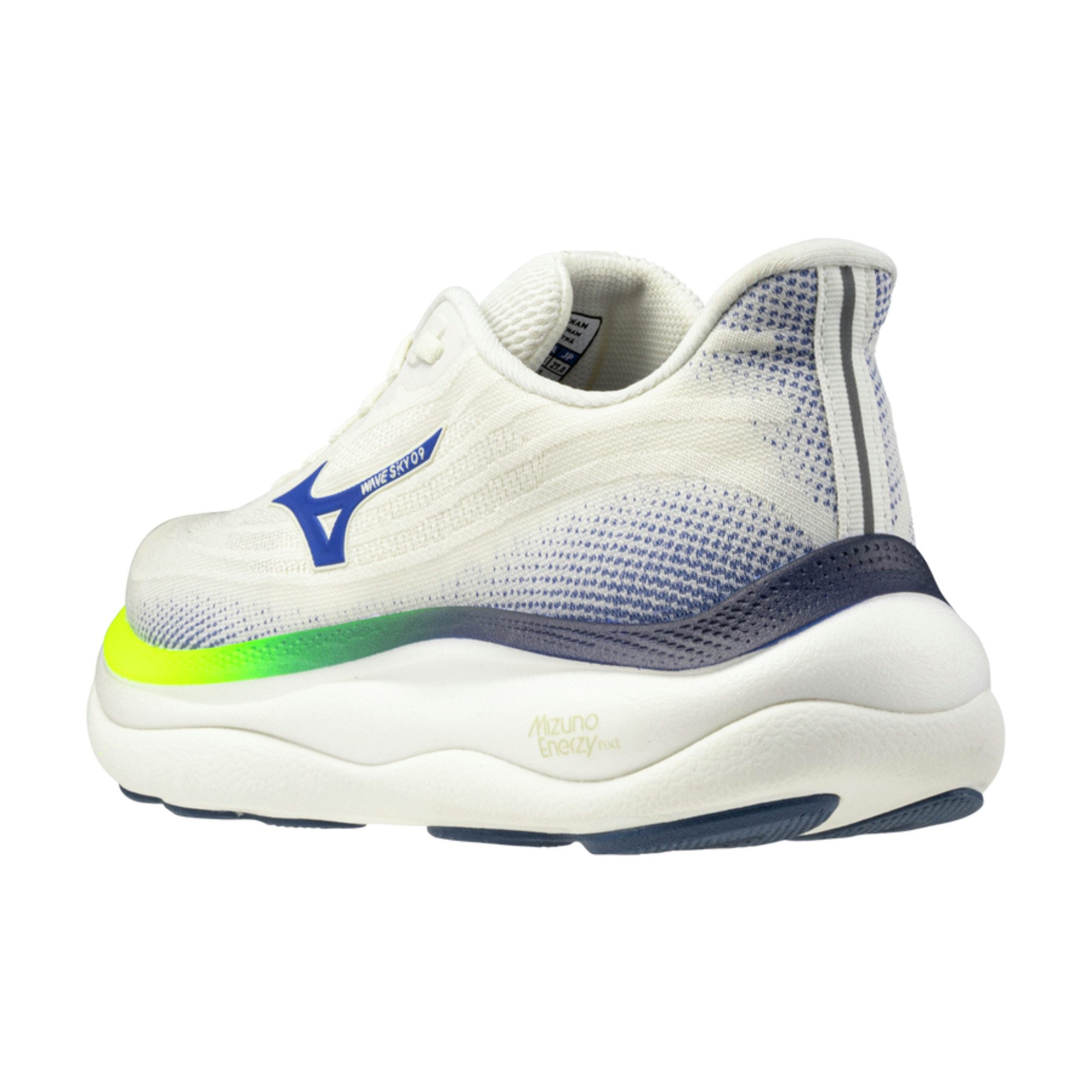 Mizuno WAVE SKY 9 - Herren Laufschuh - Snow White/Surf the Web/Lightning Laufschuh