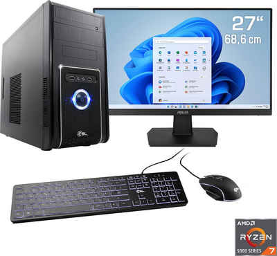 CSL Sprint V28139 Gaming-PC-Komplettsystem (27", AMD Ryzen 7 5700G, AMD Radeon Graphics, 16 GB RAM, 1000 GB SSD)