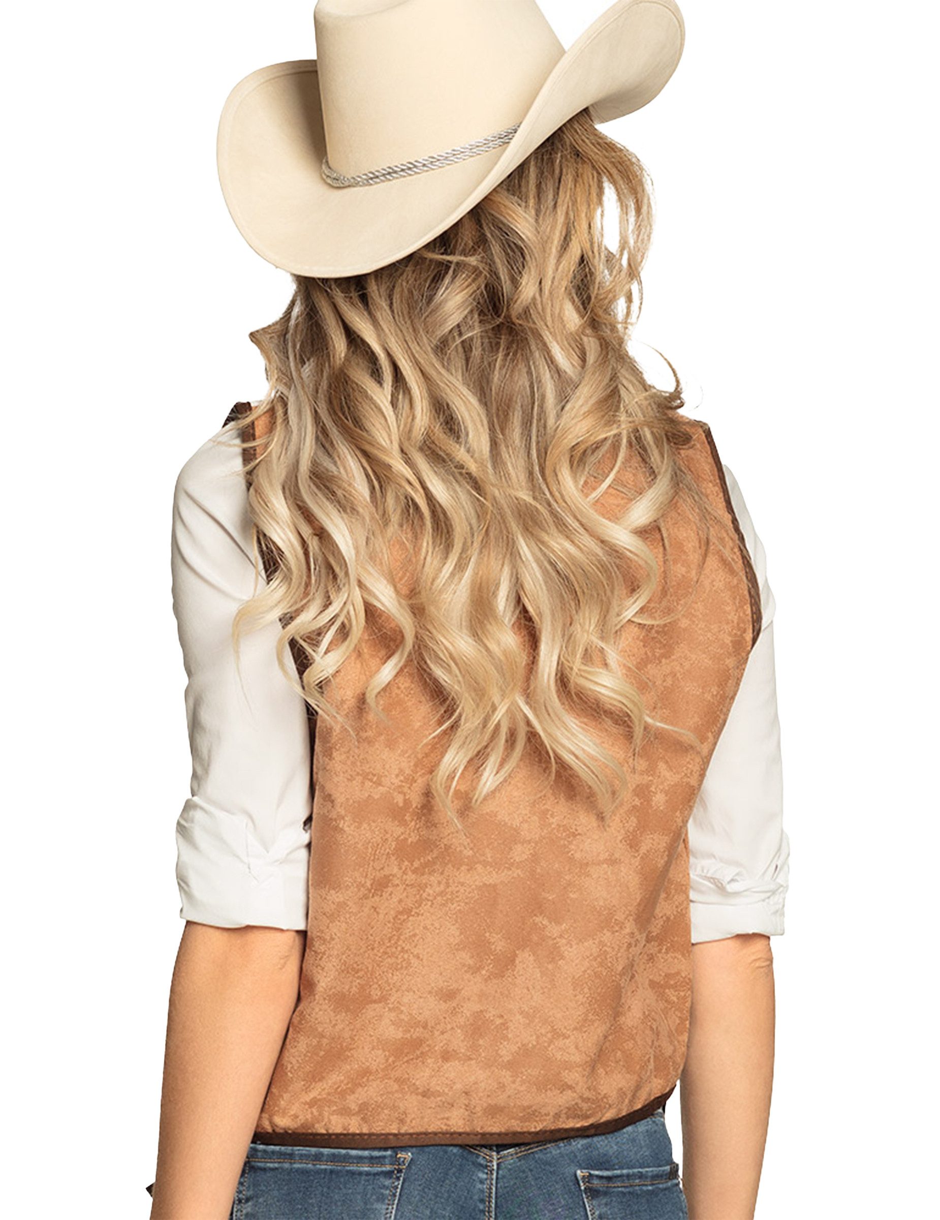 Boland Cowboy-Kostüm Wilde Cowgirl-Weste für Damen braun-beigefarben günstig online kaufen