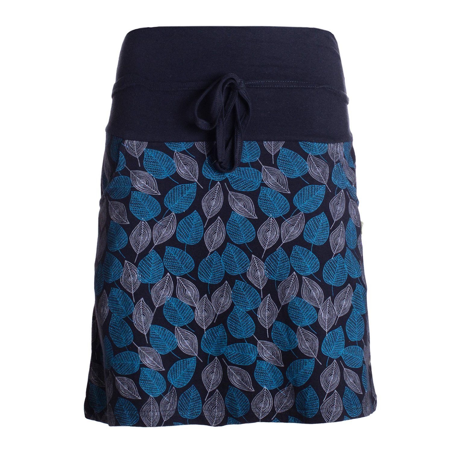 Vishes Jerseyrock knielang Baumwolle Blumen-Muster breiter Bund mit Kordel- günstig online kaufen