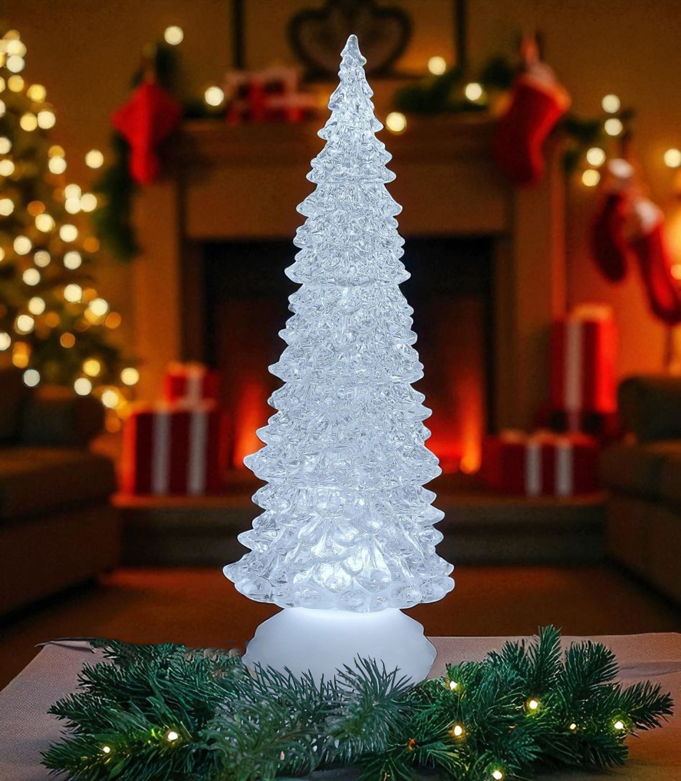 formano LED Dekolicht Weihnachtsbaum Acryl 27 cm Pyramide mit Licht & sprud günstig online kaufen