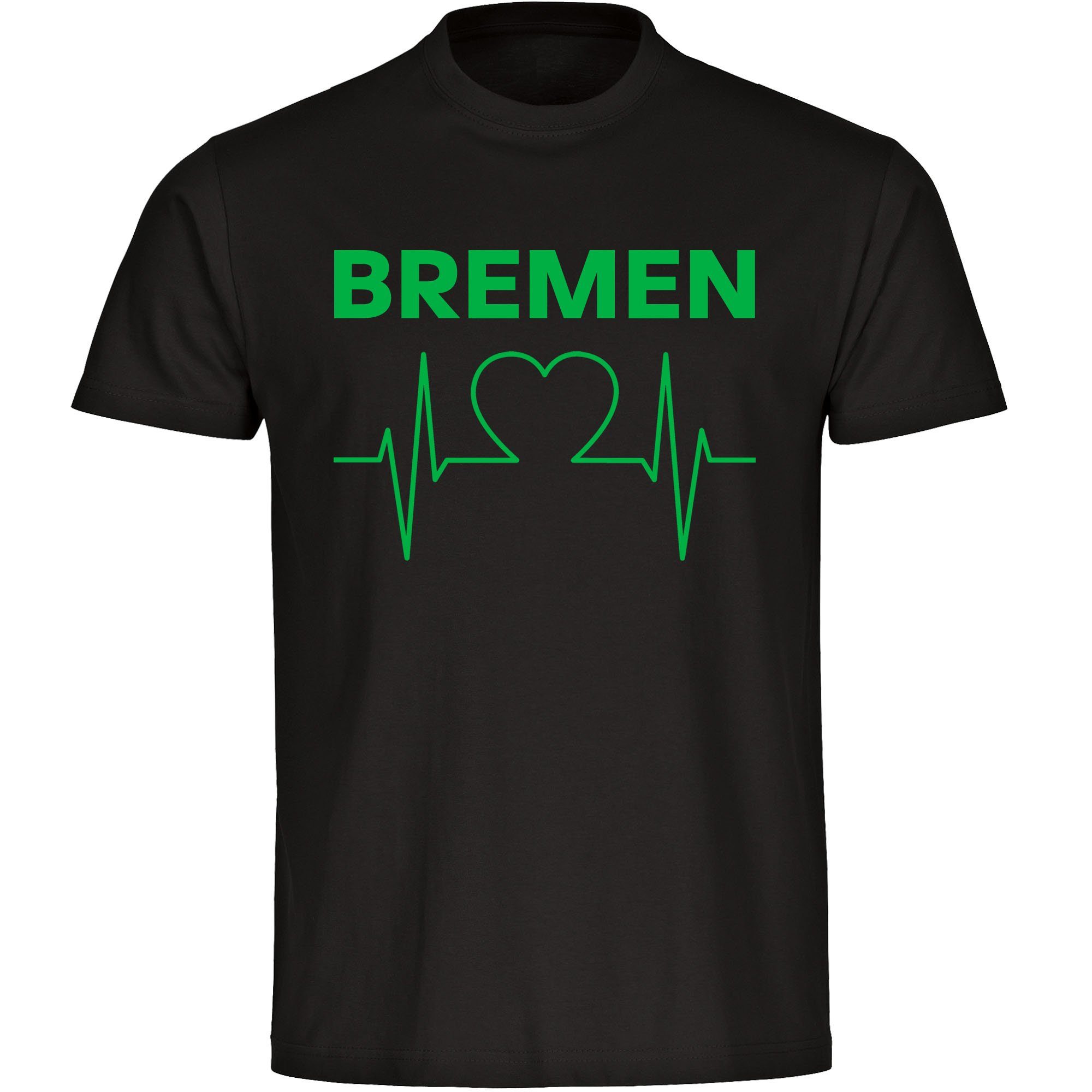 multifanshop T-Shirt Herren Bremen - Herzschlag - Männer