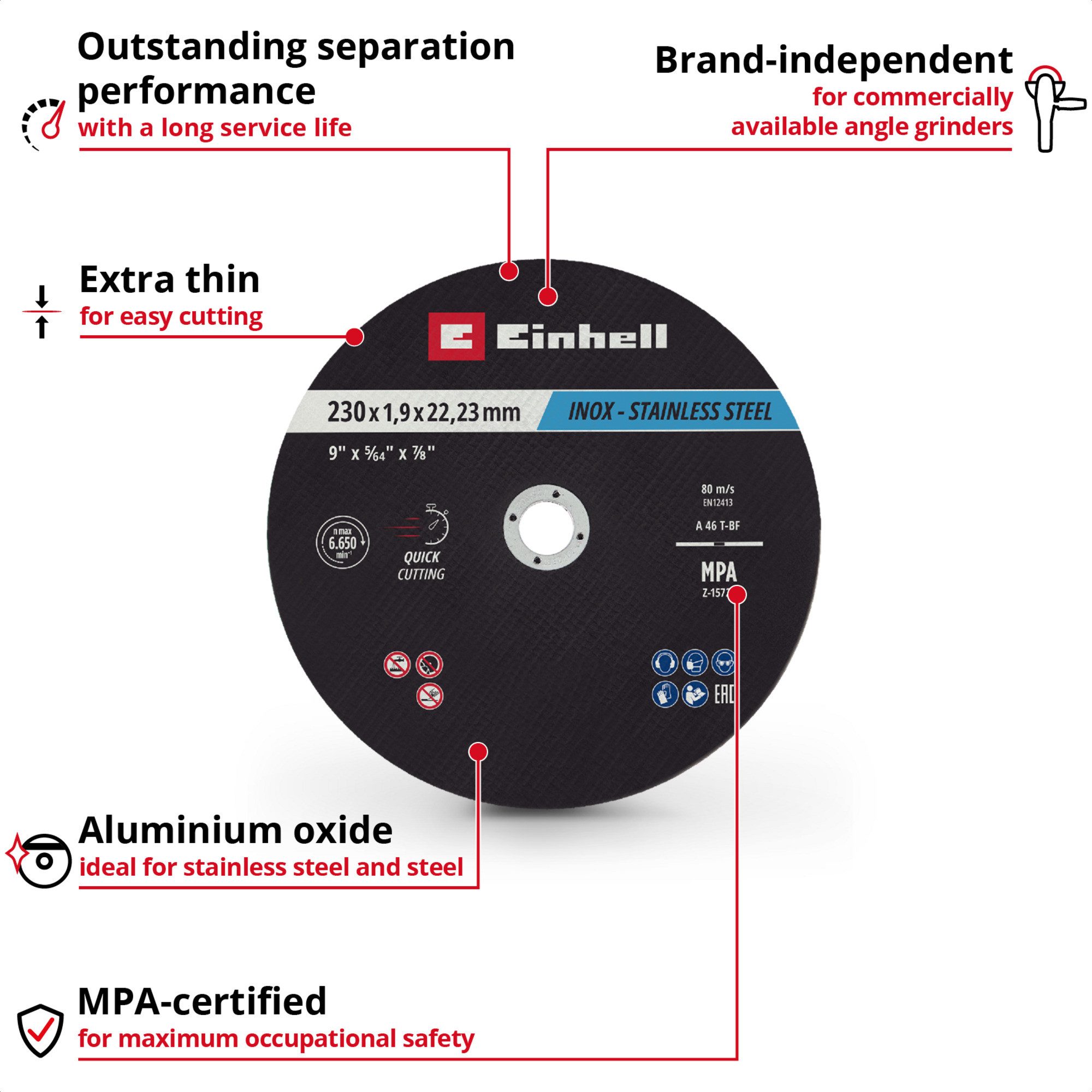 Einhell Sägeblatt EINHELL Trennscheibe dünn, Ø 230 x 2,0mm, 10