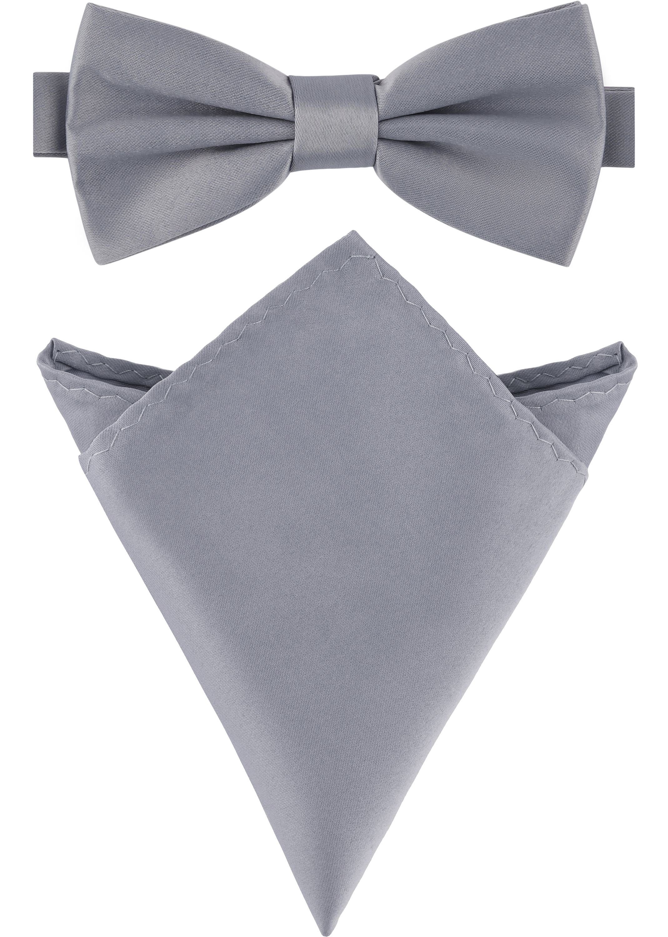 Ladeheid Fliege Herren Schmale Fliege & Einstecktuch Set M/P (12cm x 6cm, 22cm x 22cm)