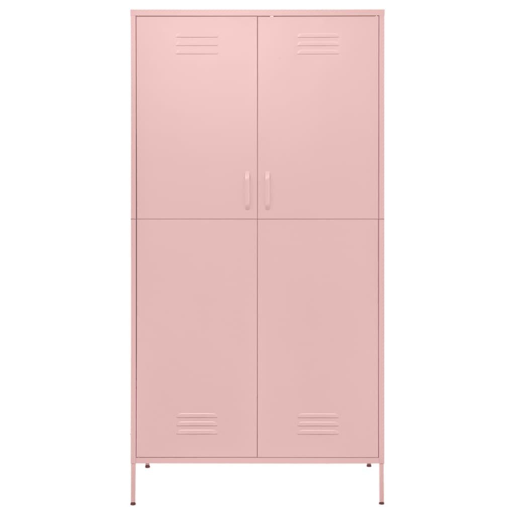 vidaXL Kleiderschrank Mehrzweckschrank Rosa 90x50x180 cm Stahl
