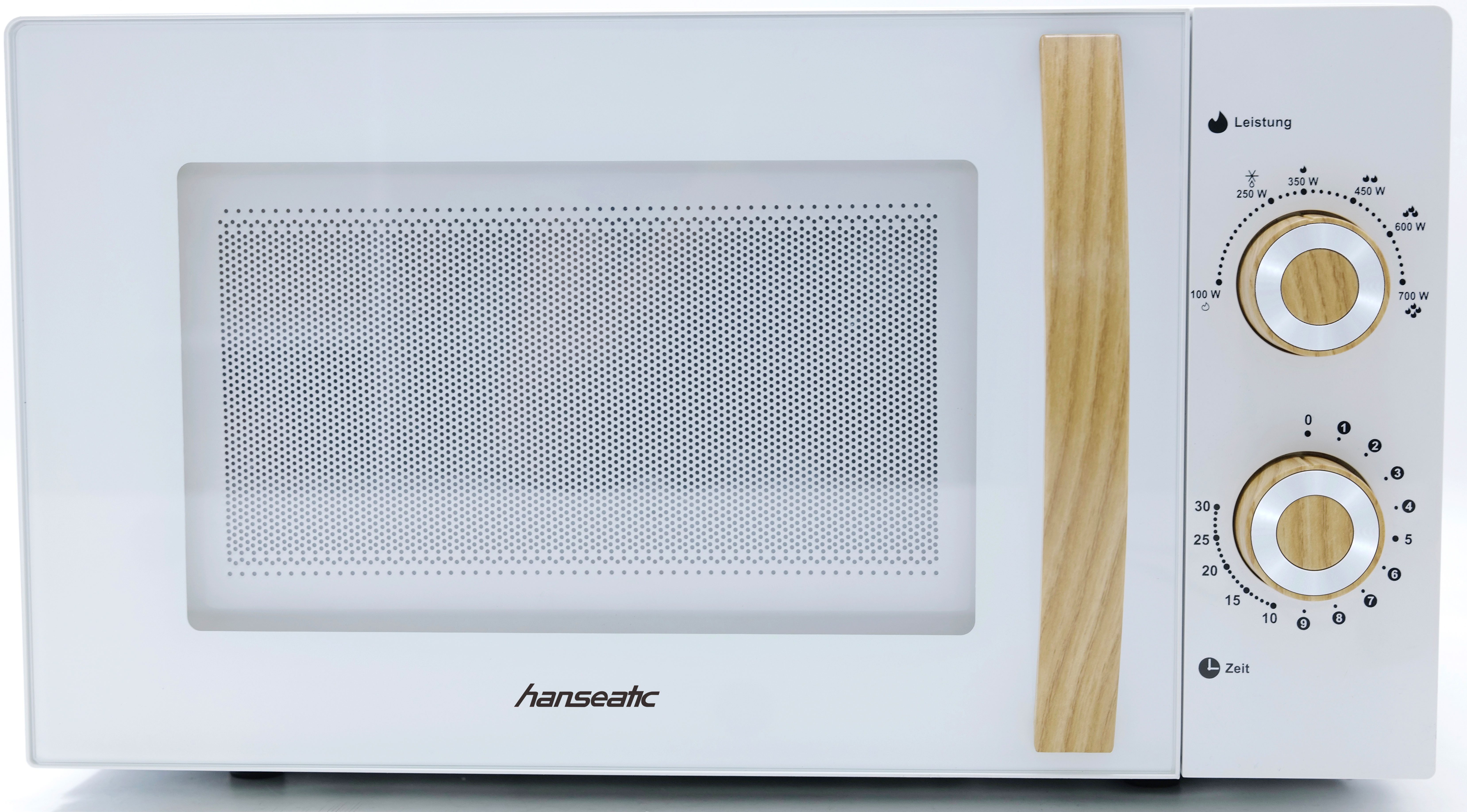 Hanseatic Mikrowelle SMH207WSH-P, weiß, Mikrowelle, 20 l, Auftaufunktion, 6 Leistungsstufen