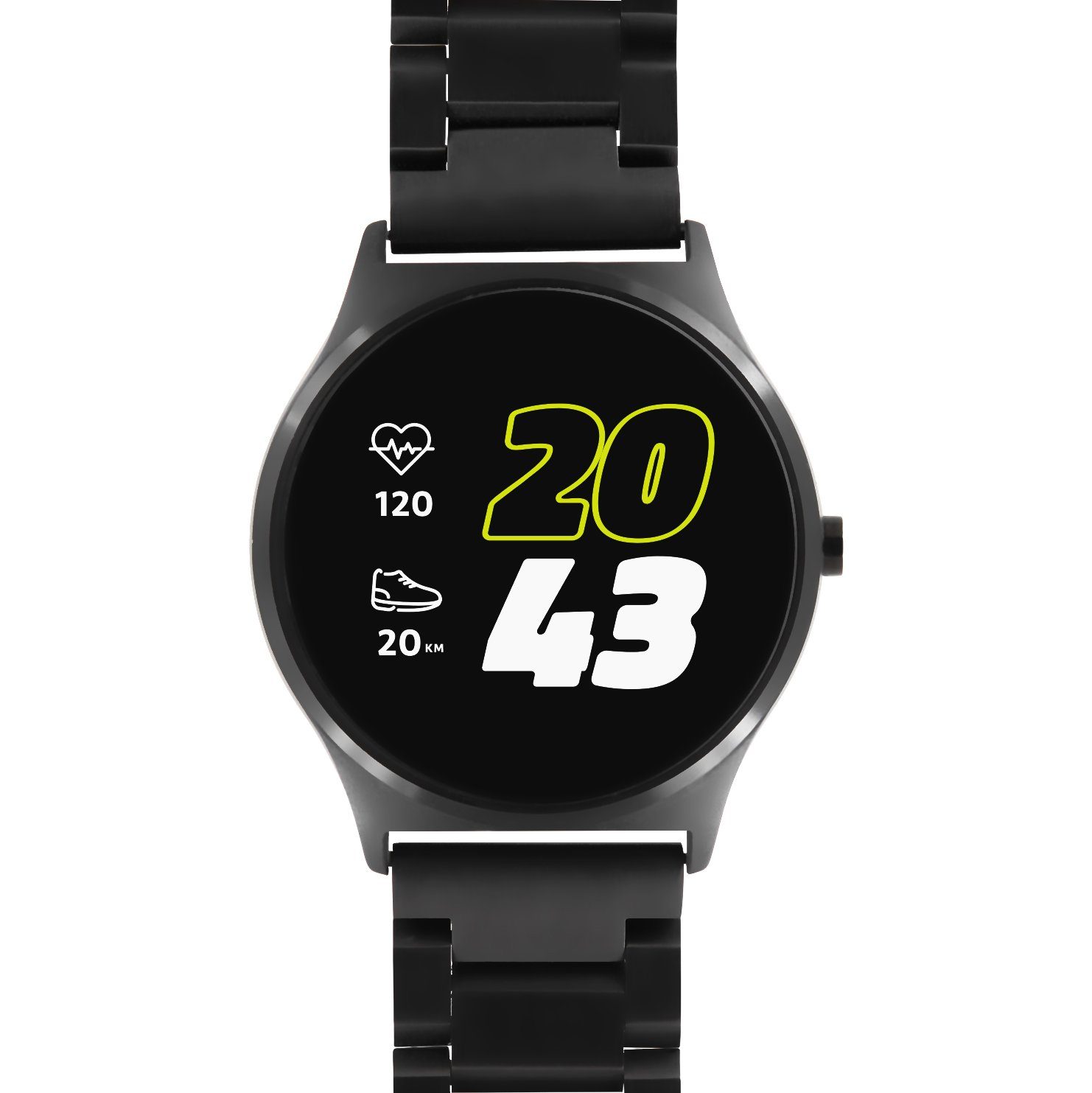 X-Watch QIN XW PRO Sportmodi, STEEL Kalorien Puls, Schritte, (1,22 Schlaf, 21 Smartwatch DARK Blutdruck, Smartwatch iphone Zoll)