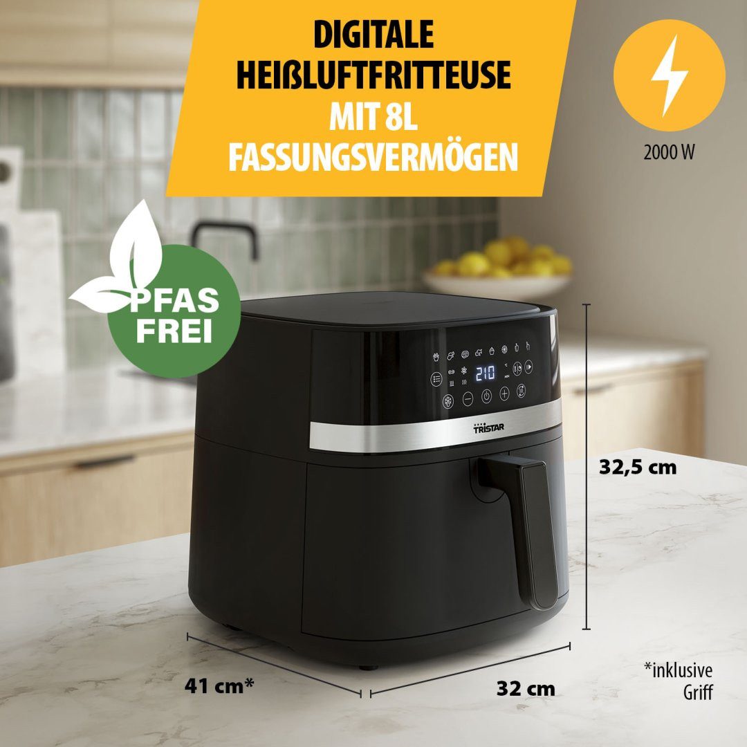 Tristar Heißluftfritteuse FR-9418, 2000 W, LED-Touchscreen - PFAS-frei