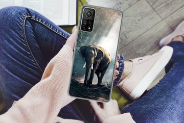 MuchoWow Handyhülle Elefant - Tiere - Licht - Wald - Natur - Wildtiere, Phone Case, Handyhülle Xiaomi Mi 10T, Silikon, Schutzhülle