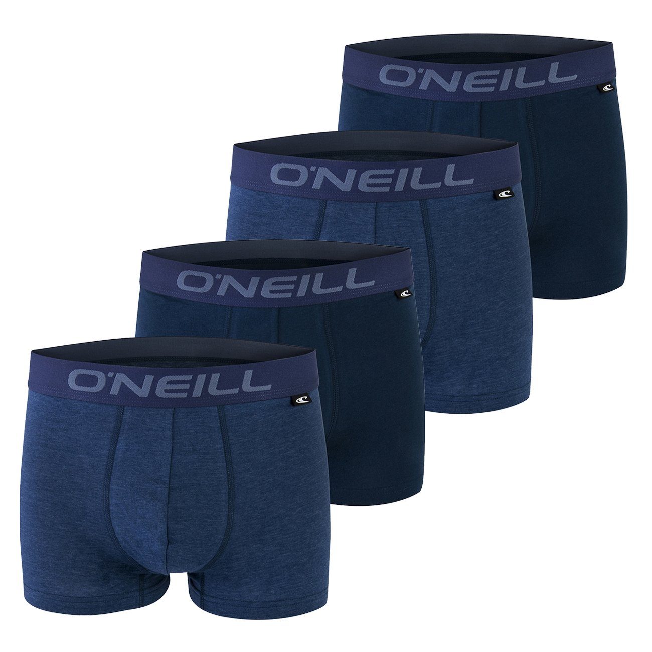 O'Neill Boxershorts Men boxer O'Neill plain Multipack (4-St) mit Logo Webbund 4x Blue Mel Marine (4349P)