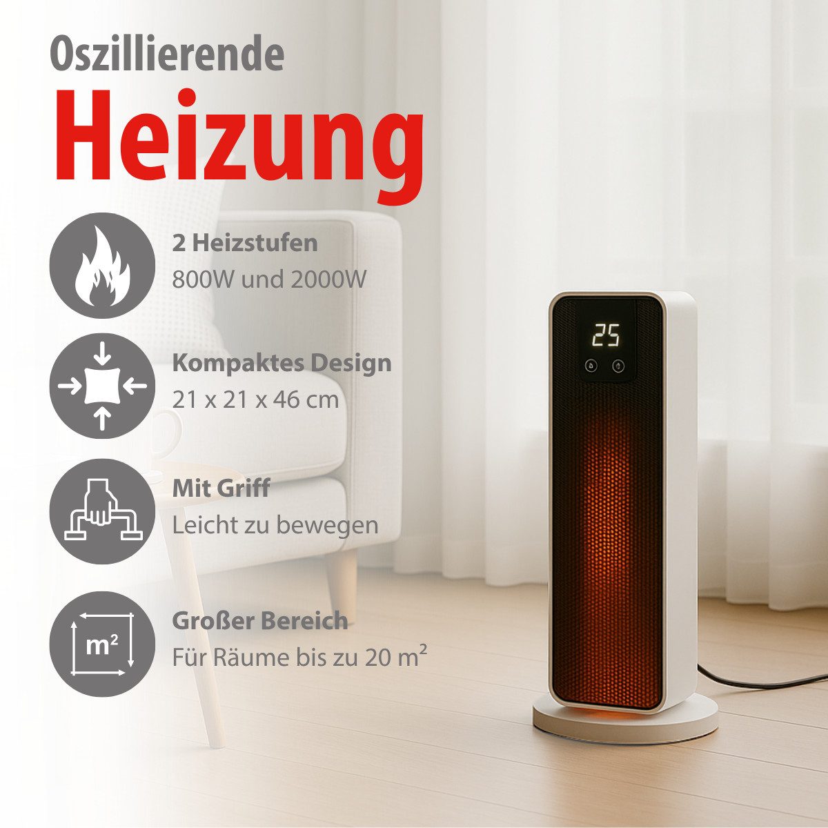 Alpina Heizgerät alpina Heizlüfter 2000W - bis 20 m²