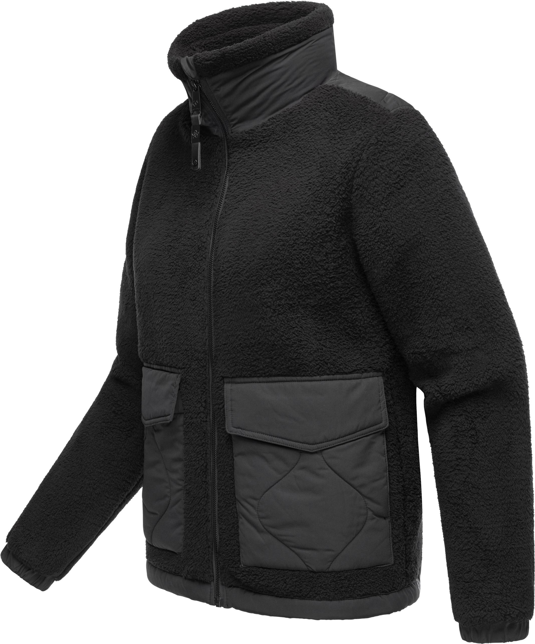 Ragwear Plüschjacke Arctika Flauschige Übergangsjacke aus Teddyfleece