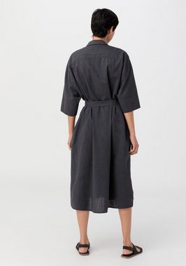 Hessnatur Midikleid aus Bio-Baumwolle mit Leinen (1-tlg)