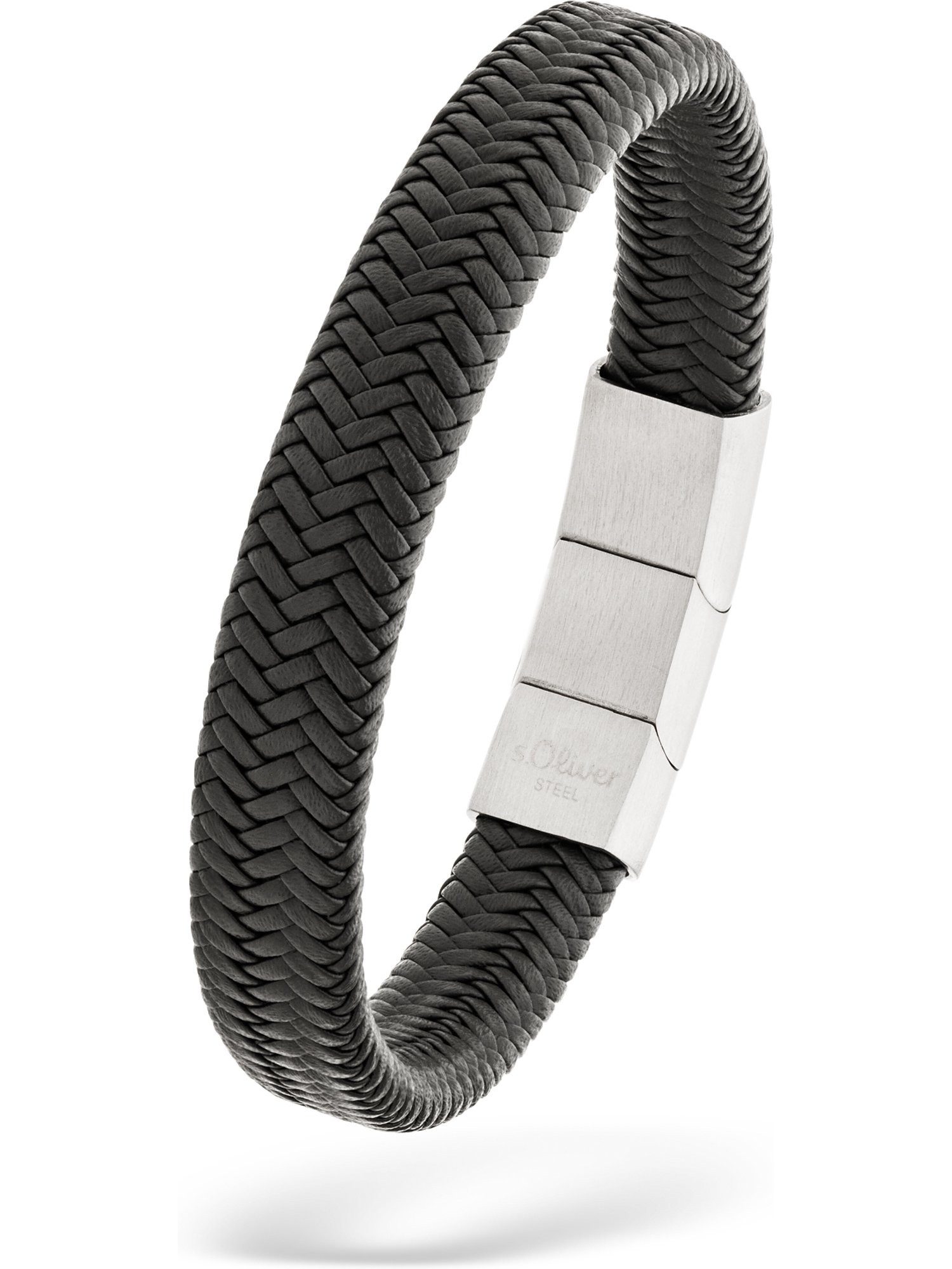 s.Oliver Armband S.Oliver Herren-Armband Edelstahl, Leder