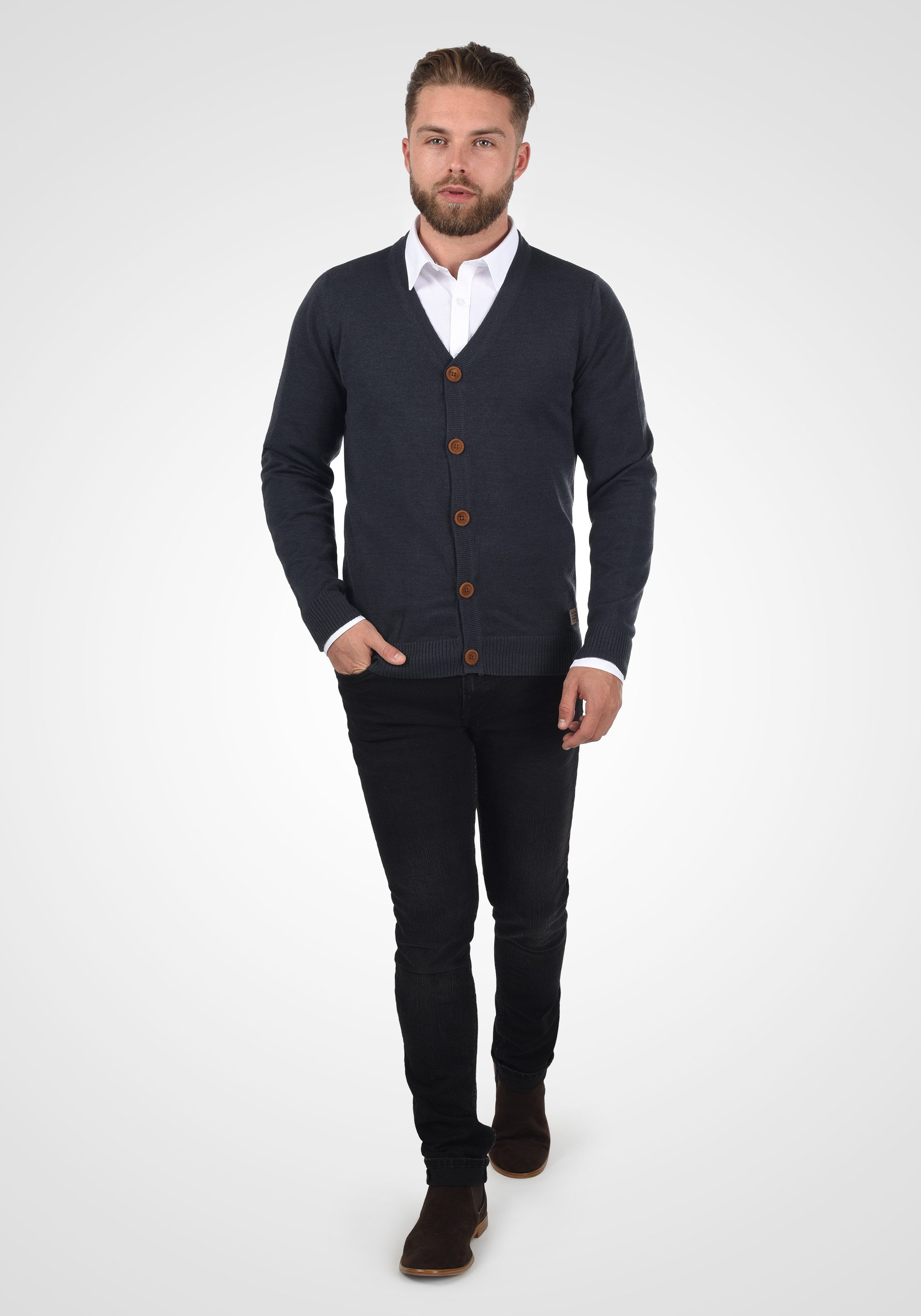 Blend Cardigan BHLennard Strickjacke mit Ton-in-Ton Ellenbogenpatches – Bild 3 von 5