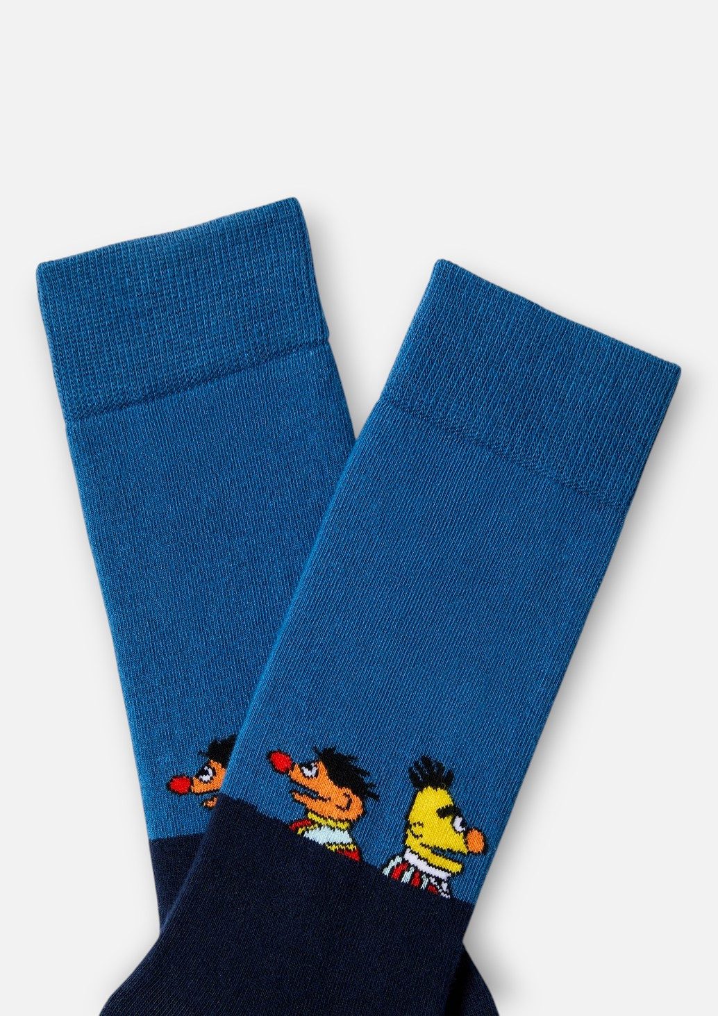BeSocks Socken Blaue Bio-Baumwollsocken - Sesamstrasse Ernie und Bert
