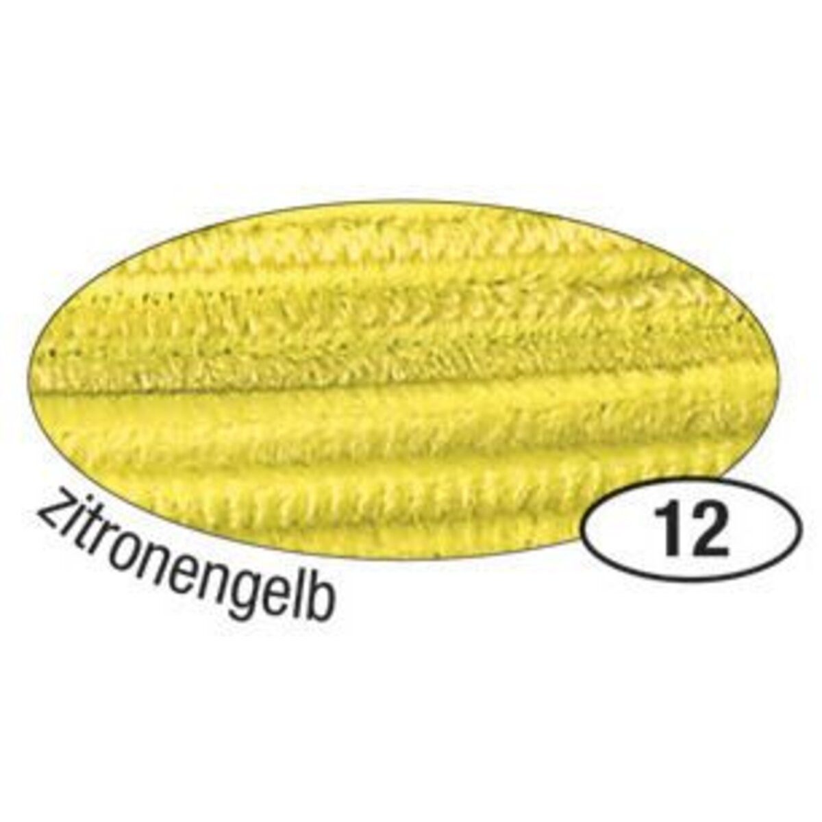 Folia Bastelfilz Chenilledraht - 8 mm 10 Stück zitronengelb.
