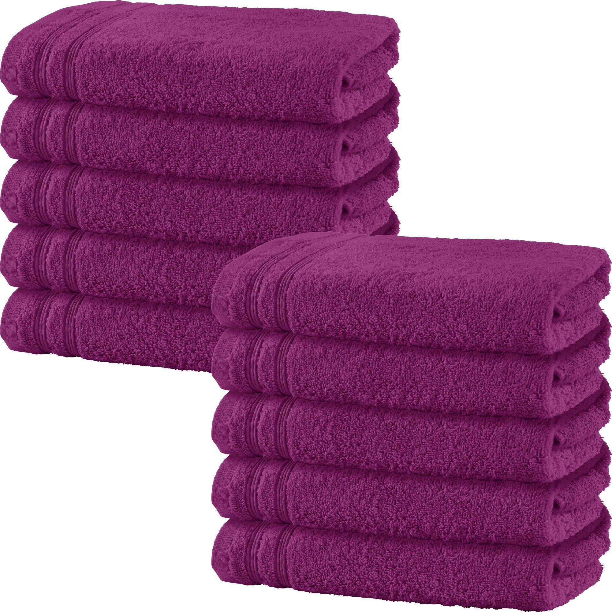 Erwin Müller Handtuch Handtuch "Heidelberg" 10er-Pack, Walk-Frottier Uni