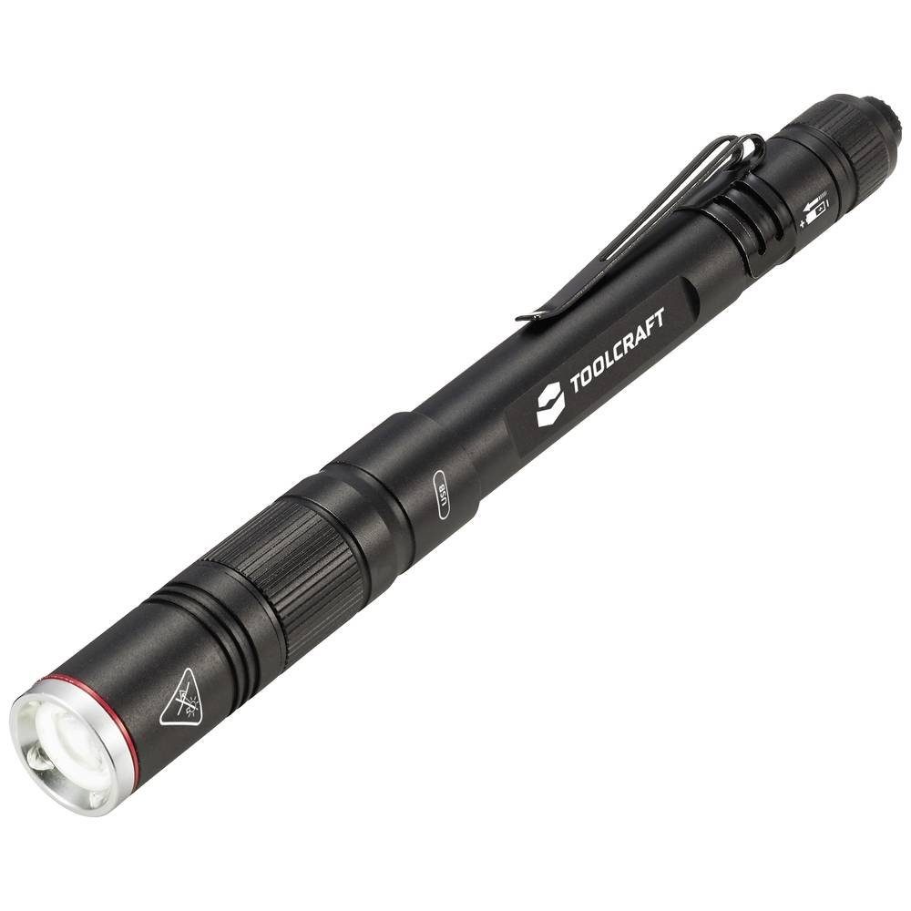 TOOLCRAFT LED Taschenlampe LED-Akku-Penlight, mit Gürtelclip, verstellbar, mit Stroboskopmodus