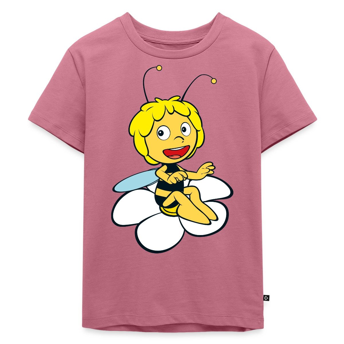 Spreadshirt T-Shirt Biene Maja Sitzt auf Blume Kinder Premium T-Shirt (1-tlg)