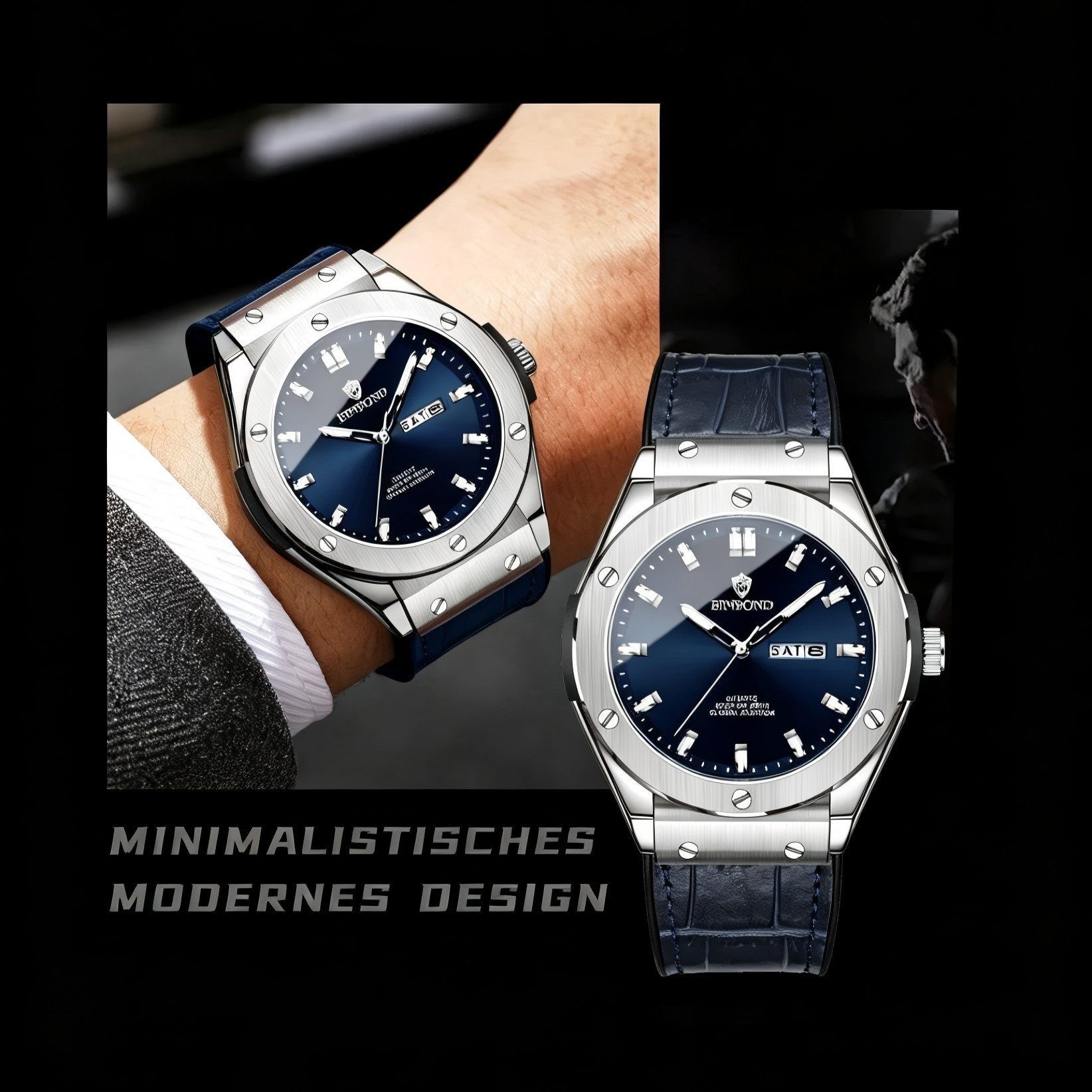 Toomoke Quarzuhr Herrenarmbanduhr klassische,Multifunktionsuhr HerrenUhr,Datum, (Packung, für Liebhaber Herrenuhren, Datum, Wochentag, Dual-Kalender mit), ultifunktionsuhr Armbanduhr