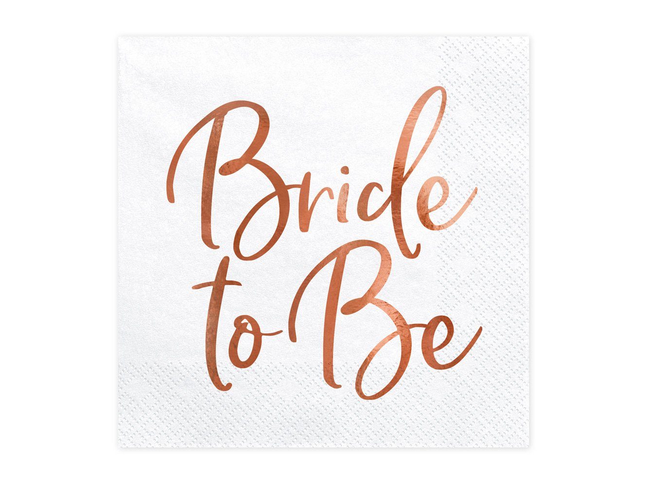 partydeco Papierserviette, Servietten Bride to be 33x33cm weiß / rosegold 20 Stück