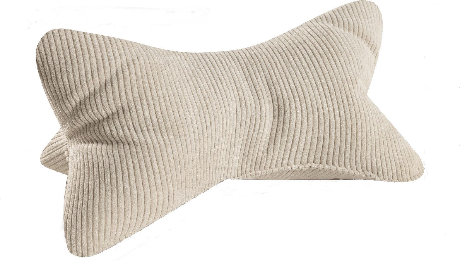 Bonvionn Dekokissen Zwei Leseknochen Selma Cord Look, ergonomische Form für Nacken- oder Lendenstütze Flexible Stütze