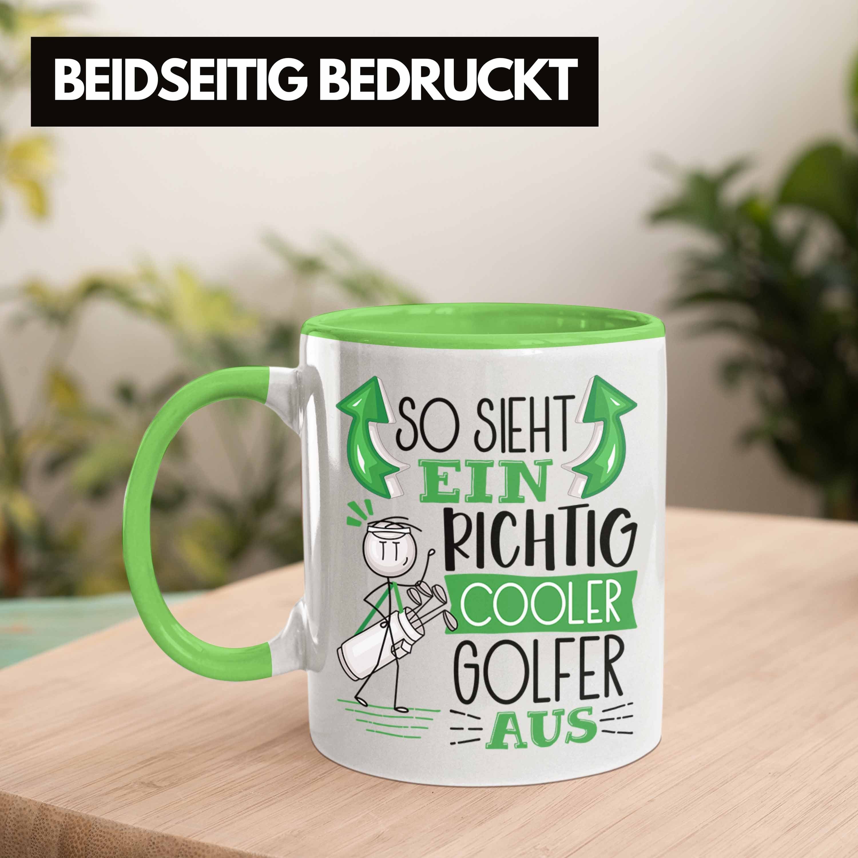 Trendation Tasse Golf-Spieler Tasse Richtig Ein Geschenk Cooler Golf-Spieler Sieht Grün So