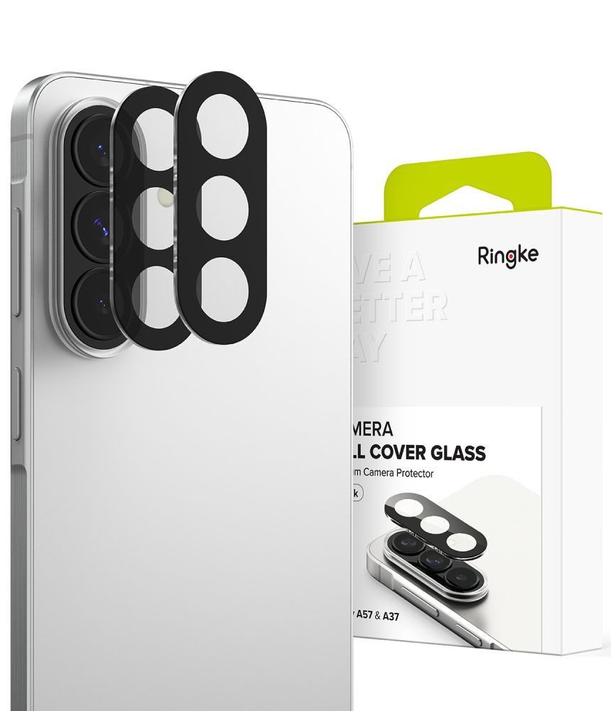 Ringke Kameraschutzglas Vollschutzhülle 2er-Pack für Samsung Galaxy A37 / A57 5G - schwarz für Samsung Galaxy A37, 2er-Set, 9H Glas schützt die Kamera präzise und unauffällig